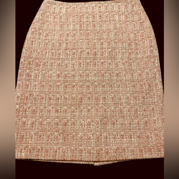 Talbots Pink and Beige Tweed A line Skirt Size 2 - Picture 4 of 11